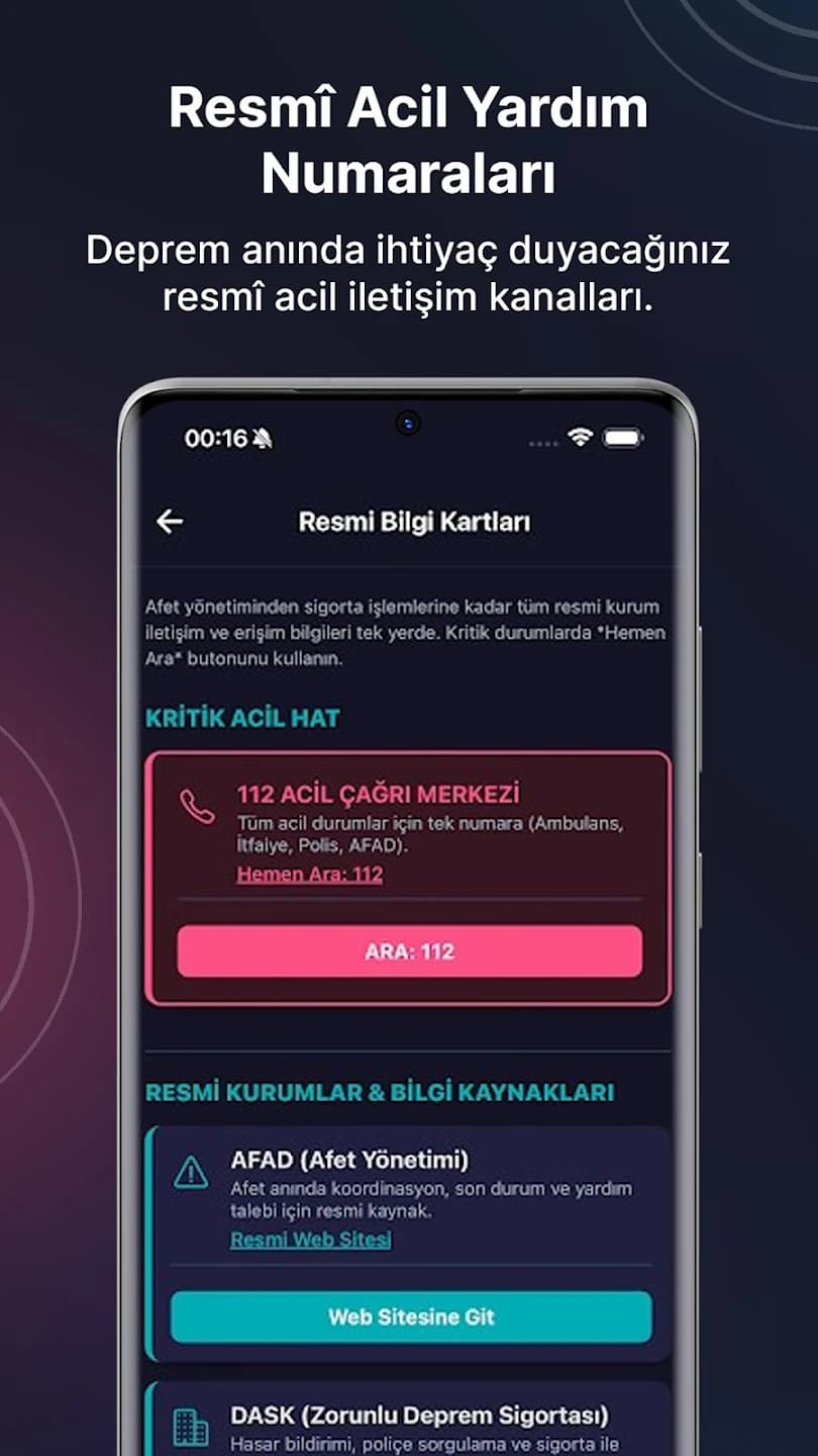 Türkiye Deprem Sistemi screen 3